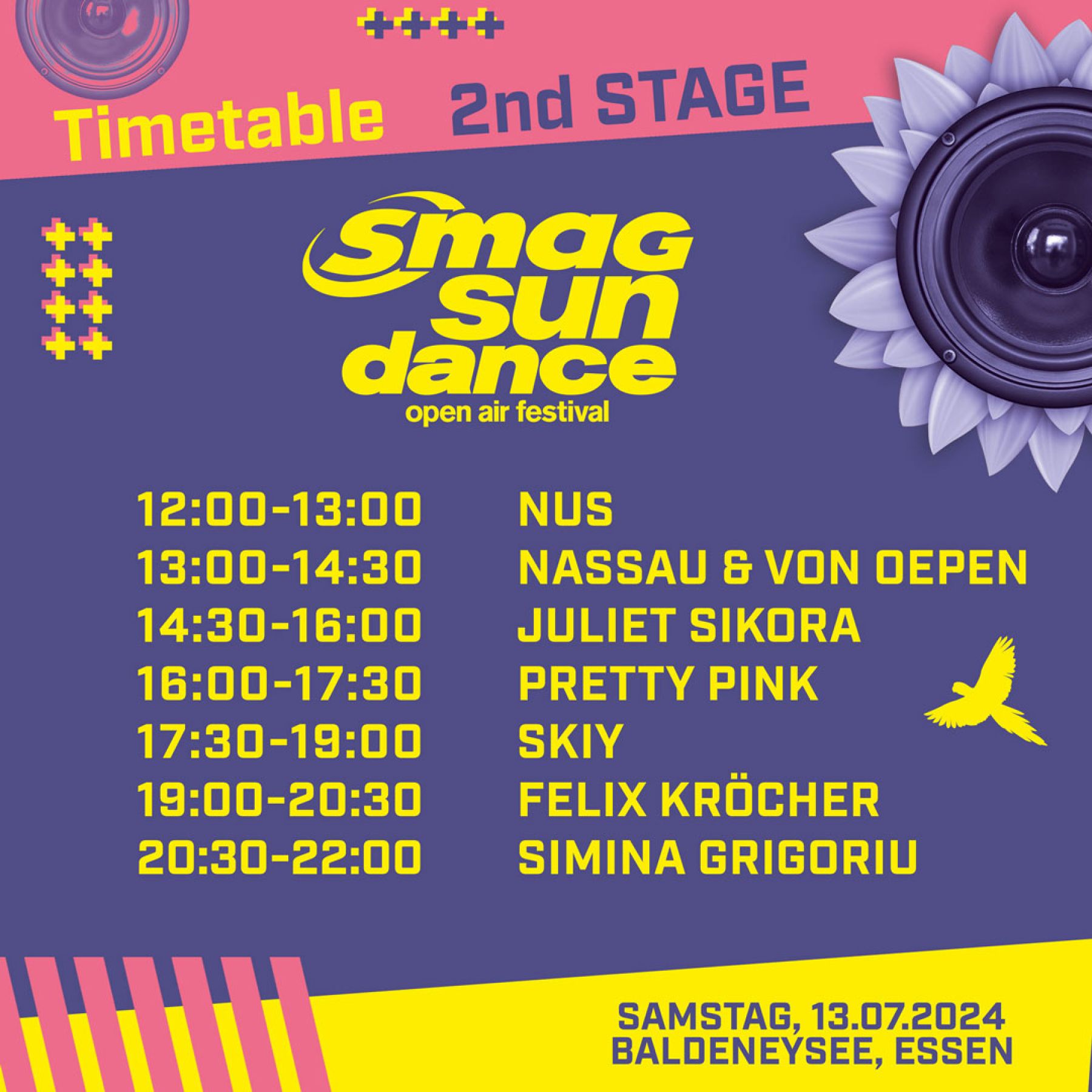Timetable SMAG Sundance 2nd Stage 2024